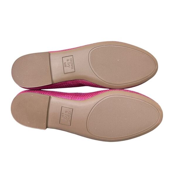 NWT Crown & Ivy Wide 8.5 Hot Pink Larissa Slip On Ballet Flat Shoe Work Office - Picture 8 of 13